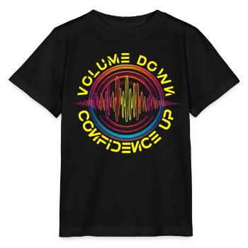 Hard of Hearing Hearing Loss Volume Down Confidenve Up - Stanley/Stella MINI CREATOR Kids’ T-Shirt - black - Front - Mikhail (115cm)
