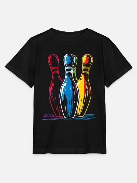 Oldschool Bowling Zeichnung - Stanley/Stella Kinder T-Shirt MINI CREATOR  - Schwarz