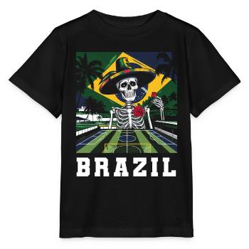 Brésil Brésil Maillot brésilien Rio de Janeiro - T-shirt bio MINI CREATOR Stanley/Stella Enfant - noir - Devant - Mikhail (115cm)