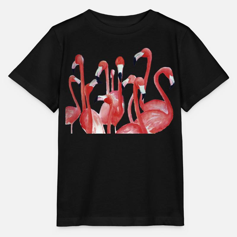 Ensemble d’aquarelle Vivid Flamingo - T-shirt bio MINI CREATOR Stanley/Stella Enfant - noir