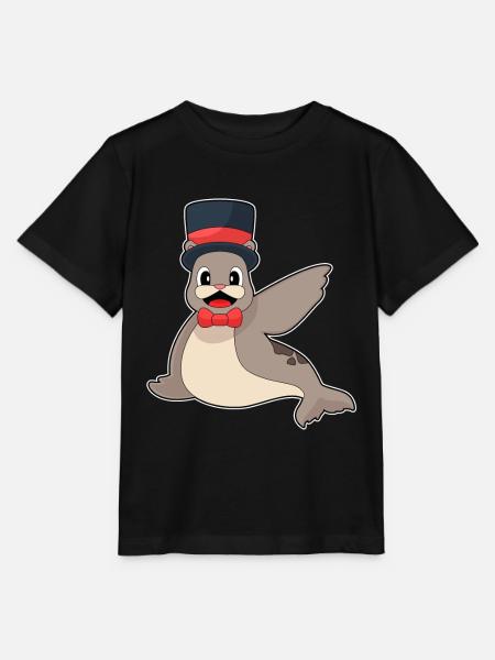 Seehund Bräutigam Zylinder Hochzeit - Stanley/Stella Kinder T-Shirt MINI CREATOR - Schwarz