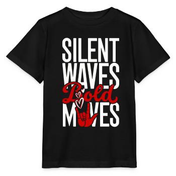 Perte auditive Perte auditive soudaine Ondes silencieuses Mouvements audacieux - T-shirt bio MINI CREATOR Stanley/Stella Enfant - noir - Devant - Mikhail (115cm)