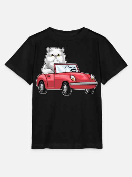 Persische Katze Auto - Stanley/Stella Kinder T-Shirt MINI CREATOR - Schwarz