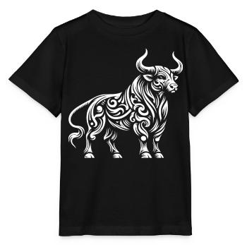 Taureau tribal - T-shirt bio MINI CREATOR Stanley/Stella Enfant - noir - Devant - Mikhail (115cm)