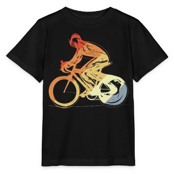 Look vintage cycliste - T-shirt bio MINI CREATOR Stanley/Stella Enfant - noir - Devant - Mikhail (115cm)