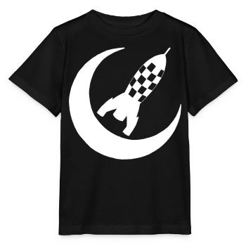 Fusée blanche et demi lune - T-shirt bio MINI CREATOR Stanley/Stella Enfant - noir - Devant - Mikhail (115cm)