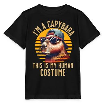 Déguisement de capybara - T-shirt bio MINI CREATOR Stanley/Stella Enfant - noir - Devant - Mikhail (115cm)