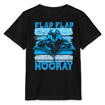 Manta Ray Stingray Flap Flap Hooray - Stanley/Stella MINI CREATOR Kids’ T-Shirt - black - Front - Mikhail (115cm)