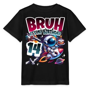 Astronaute 14e anniversaire Espace - T-shirt bio MINI CREATOR Stanley/Stella Enfant - noir - Devant - Mikhail (115cm)