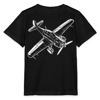Avion à hélice - T-shirt bio MINI CREATOR Stanley/Stella Enfant - noir - Devant - Mikhail (115cm)