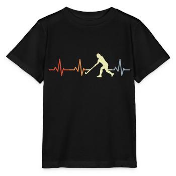 Hockey Herzschlag - Stanley/Stella Kinder T-Shirt MINI CREATOR  - Schwarz - Vorne - Mikhail (115cm)