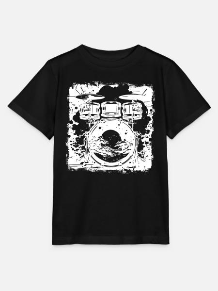 Schlagzeug Skizze - Stanley/Stella Kinder T-Shirt MINI CREATOR  - Schwarz