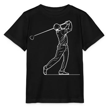 Golfspieler Skizze - Stanley/Stella Kinder T-Shirt MINI CREATOR  - Schwarz - Vorne - Mikhail (115cm)