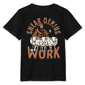 Shepherd Sheep Sheep Shear Genius at Work - Stanley/Stella MINI CREATOR Kids’ T-Shirt - black - Front - Mikhail (115cm)