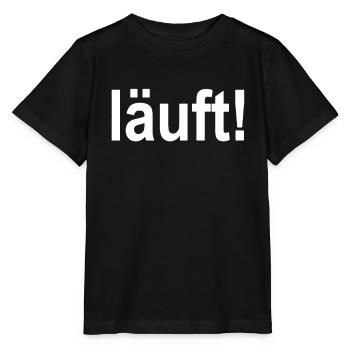 Läuft! Textdesign Kontrast - Stanley/Stella Kinder T-Shirt MINI CREATOR  - Schwarz - Vorne - Mikhail (115cm)