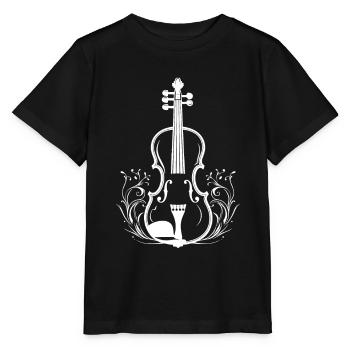 Croquis de violon - T-shirt bio MINI CREATOR Stanley/Stella Enfant - noir - Devant - Mikhail (115cm)