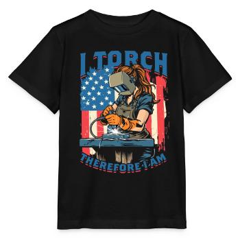 Welder Welding Professional I Touch Therefore I Am - Stanley/Stella MINI CREATOR Kids’ T-Shirt - black - Front - Mikhail (115cm)