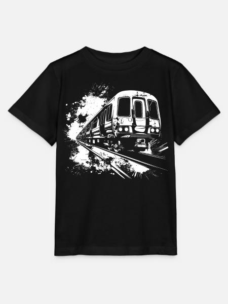 Zug Farbklecks - Stanley/Stella Kinder T-Shirt MINI CREATOR - Schwarz