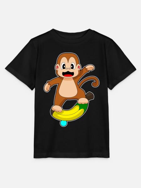 Affe Banane  - Stanley/Stella Kinder T-Shirt MINI CREATOR  - Schwarz