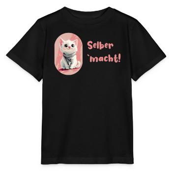 Le chat fier « le fait soi-même » - T-shirt bio MINI CREATOR Stanley/Stella Enfant - noir - Devant - Mikhail (115cm)