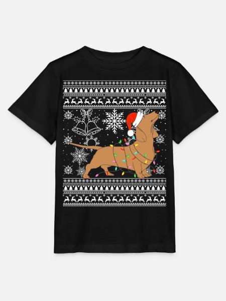 Dackel im Weihnachtsmodus - Stanley/Stella Kinder T-Shirt MINI CREATOR  - Schwarz