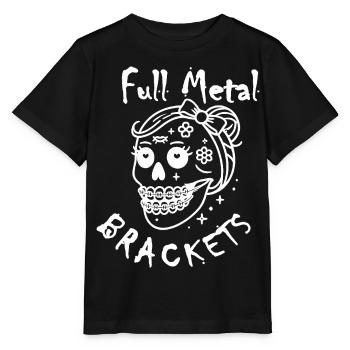 Fille Metal Rock Gothique avec motif drôle d’appareil dentaire - T-shirt bio MINI CREATOR Stanley/Stella Enfant - noir - Devant - Mikhail (115cm)