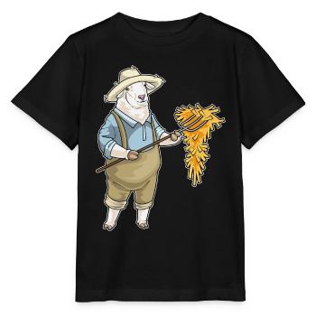 Schaf Landwirt Stroh Bauernhof - Stanley/Stella Kinder T-Shirt MINI CREATOR  - Schwarz - Vorne - Mikhail (115cm)
