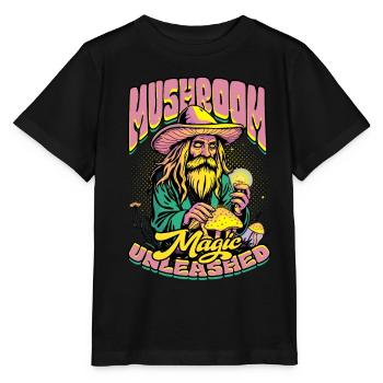 Mushroom Collector Mushroom Grower Mushroom Magic Unleashed - Stanley/Stella MINI CREATOR Kids’ T-Shirt - black - Front - Mikhail (115cm)