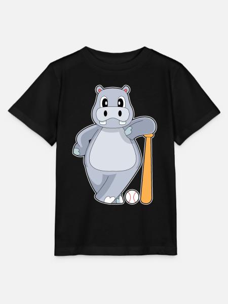 Nilpferd Baseball Baseballschläger - Stanley/Stella Kinder T-Shirt MINI CREATOR - Schwarz