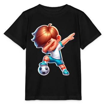 Soccer Soccer Dabbing - T-shirt bio MINI CREATOR Stanley/Stella Enfant - noir - Devant - Mikhail (115cm)