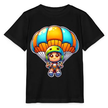 Fallschirm Skydiving - Stanley/Stella Kinder T-Shirt MINI CREATOR  - Schwarz - Vorne - Mikhail (115cm)