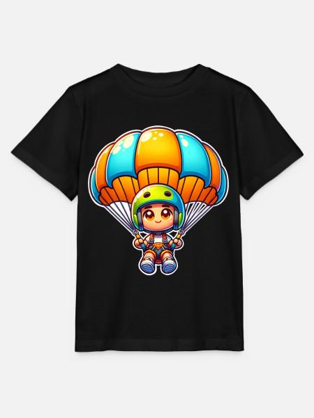 Fallschirm Skydiving - Stanley/Stella Kinder T-Shirt MINI CREATOR - Schwarz
