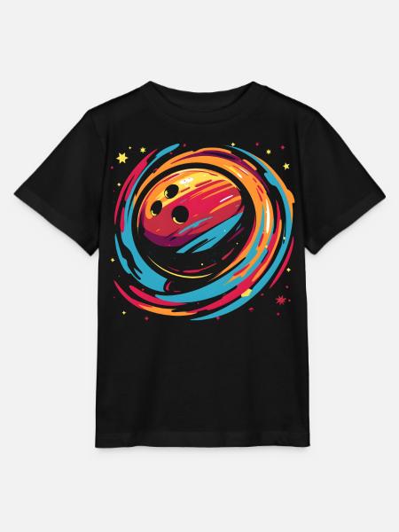 Retro Bowlingkugel - Stanley/Stella Kinder T-Shirt MINI CREATOR - Schwarz