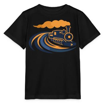 Lokomotive 90er Look - Stanley/Stella Kinder T-Shirt MINI CREATOR  - Schwarz - Vorne - Mikhail (115cm)
