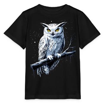 hibou chouette chouette chouette hibou hibou mignons hiboux - T-shirt bio MINI CREATOR Stanley/Stella Enfant - noir - Devant - Mikhail (115cm)