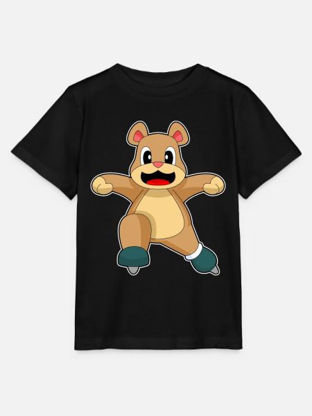 Bär Eislaufen Schlittschuhe - Stanley/Stella Kinder T-Shirt MINI CREATOR  - Schwarz
