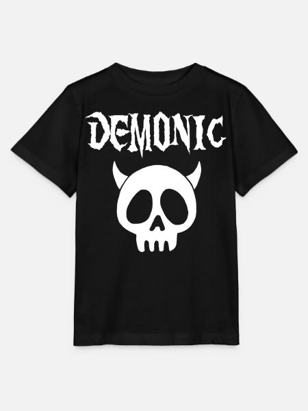 Weißer dämonischer Schädel - Stanley/Stella Kinder T-Shirt MINI CREATOR  - Schwarz