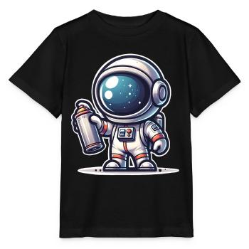 Graffiti Sprayer Astronaut - Stanley/Stella MINI CREATOR Kids’ T-Shirt - black - Front - Mikhail (115cm)