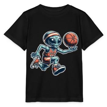 Alien Basketball Dunking - Stanley/Stella MINI CREATOR Kids’ T-Shirt - black - Front - Mikhail (115cm)
