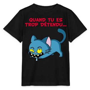 Chat manga détendu - T-shirt bio MINI CREATOR Stanley/Stella Enfant - noir - Devant - Mikhail (115cm)