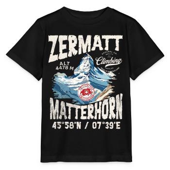 Zermatt rock climbing 3 - T-shirt bio MINI CREATOR Stanley/Stella Enfant - noir - Devant - Mikhail (115cm)