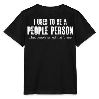 I used to be a people person - Stanley/Stella MINI CREATOR Kids’ T-Shirt - black - Front - Mikhail (115cm)