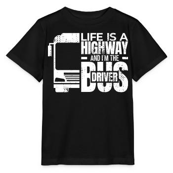 La vie est une autoroute et je suis le chauffeur de bus - T-shirt bio MINI CREATOR Stanley/Stella Enfant - noir - Devant - Mikhail (115cm)
