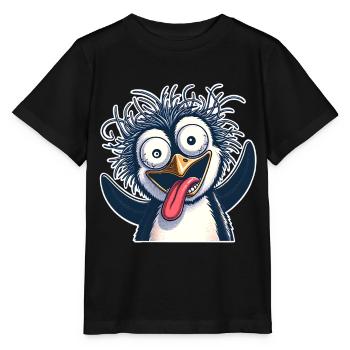 Pinguin Crazy - Stanley/Stella Kinder T-Shirt MINI CREATOR  - Schwarz - Vorne - Mikhail (115cm)