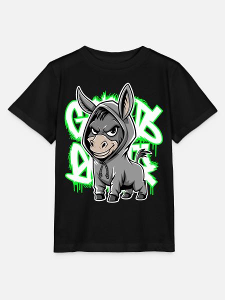 Esel Urban Animal Style Tierliebhaber - Stanley/Stella Kinder T-Shirt MINI CREATOR - Schwarz