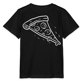 Pizzastück Strichzeichnung - Stanley/Stella Kinder T-Shirt MINI CREATOR  - Schwarz - Vorne - Mikhail (115cm)