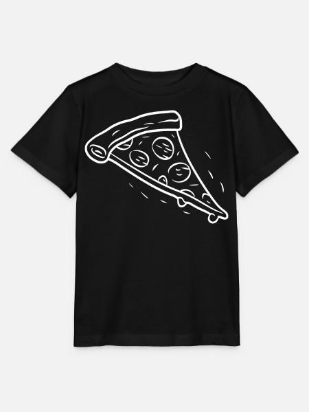 Pizzastück Strichzeichnung - Stanley/Stella Kinder T-Shirt MINI CREATOR - Schwarz