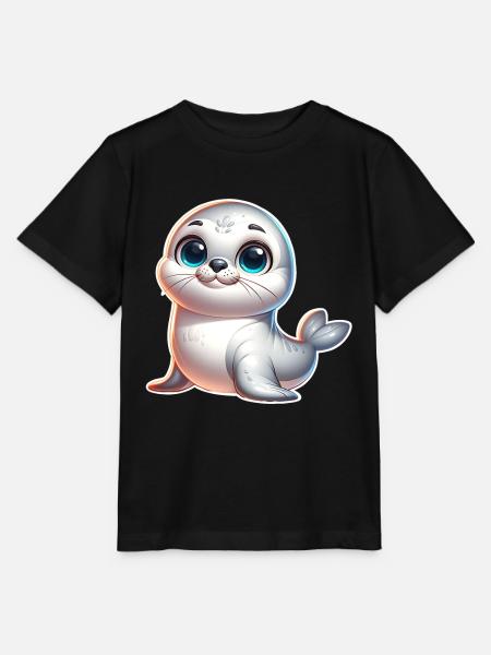 Robbe Seehund - Stanley/Stella Kinder T-Shirt MINI CREATOR  - Schwarz