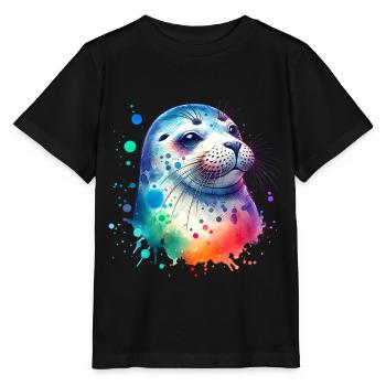 Seal seal - Stanley/Stella MINI CREATOR Kids’ T-Shirt - black - Front - Mikhail (115cm)