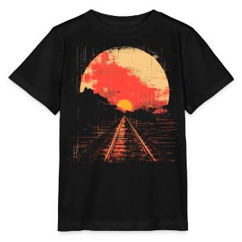 Railway Illustration - Stanley/Stella MINI CREATOR Kids’ T-Shirt - black - Front - Mikhail (115cm)